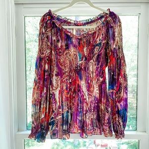 Colorful lightweight crinkle tunic top